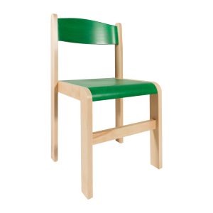 Stolička z bukového masívu, model 02, zelená