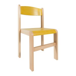 Stolička z bukového masívu, model 02, žltá